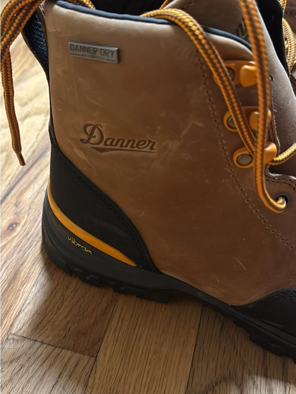 Danner Tan and Black Leather Waterproof Hiking Boots
